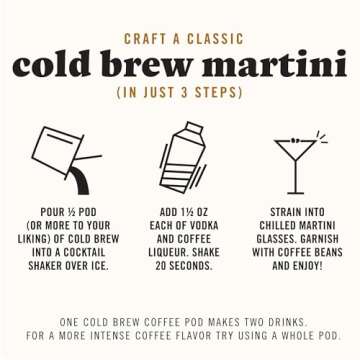 Java House Cold Brew Espresso Martini Mix, Ready to Use Liquid Coffee Concentrate Pods – 1.35 Fluid Ounces Each (Pack of 6, makes 12 cocktails)