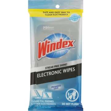 Windex Electronics Wipes, Pre-Moistened Screen Wipes Clean and Provide a Streak-Free Shine, 25 Count...