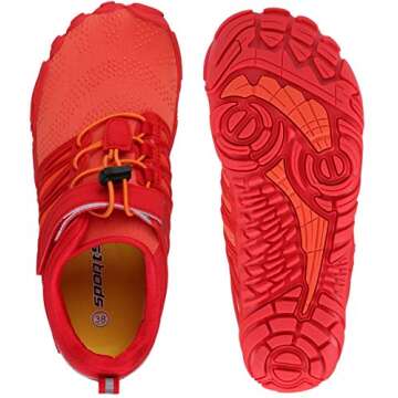 Joomra Women Hiking Minimalist Shoes Size 8.5 Trail Running for Ladies Fall Wide Trekking Sneakers Exercise Arch Support Gym Toes Cycling Footwear Orange 39