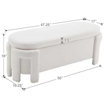 Kmax 50" Modern Storage Ottoman Bench - Stylish & Comfy for Home Decor
