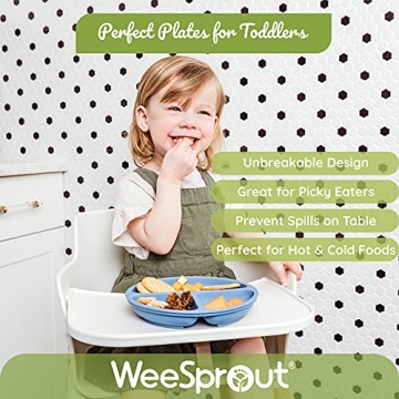 WeeSprout Silicone Plates for Safe Mealtimes