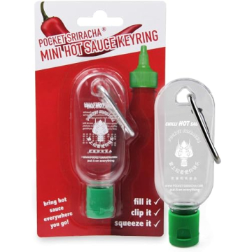 Pocket Sriracha Mini Sriracha Hot Sauce Bottle Keyring 1 PACK Bring Hot Sauce with you Everywhere - Great Chilli Sauce Gift (Shipped Empty)