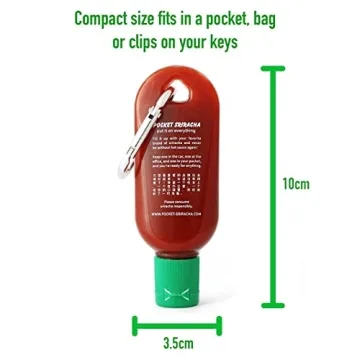 Pocket Sriracha Mini Sriracha Hot Sauce Bottle Keyring 1 PACK Bring Hot Sauce with you Everywhere - Great Chilli Sauce Gift (Shipped Empty)