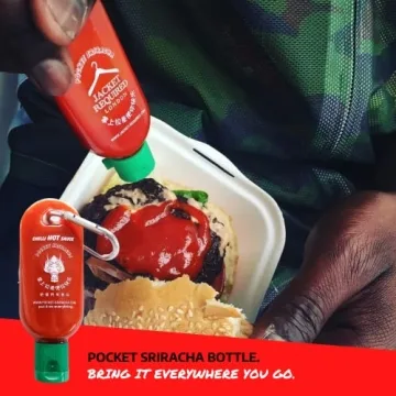 Pocket Sriracha Mini Sriracha Hot Sauce Bottle Keyring 1 PACK Bring Hot Sauce with you Everywhere - Great Chilli Sauce Gift (Shipped Empty)