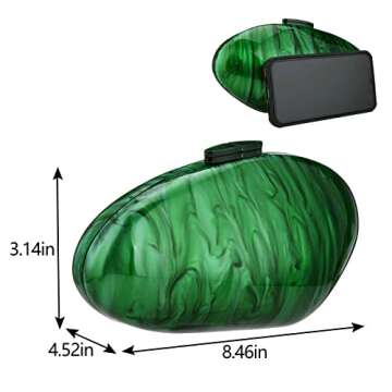 Gets Acrylic Purses and Handbags for Women Shell Shape Shoulder Crossbody Bag with Chain Elegant Clutch Purse for Wedding Banquet Evening Party (Green)