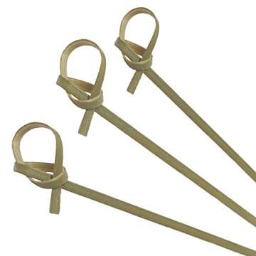 300pcs Natural Green Bamboo Cocktail Picks 4 and 6 inches Environmentally Friendly Degradable Skewers Appetizer Toothpicks for Fruit Sandwich Snacks and Cocktail Garnish