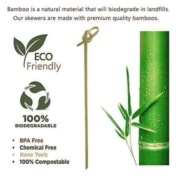 300pcs Natural Green Bamboo Cocktail Picks 4 and 6 inches Environmentally Friendly Degradable Skewers Appetizer Toothpicks for Fruit Sandwich Snacks and Cocktail Garnish