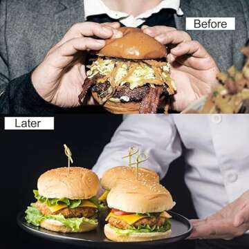 300pcs Natural Green Bamboo Cocktail Picks 4 and 6 inches Environmentally Friendly Degradable Skewers Appetizer Toothpicks for Fruit Sandwich Snacks and Cocktail Garnish