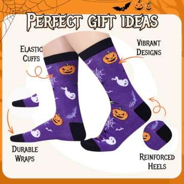 Zmart Crazy Silly Fun Socks for Women Men Teens, Halloween Socks Pumpkin Horror Gifts for Women Men,...