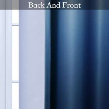 SimpleHome Ombre Room Darkening Curtains for Boys Bedroom, Light Blocking Gradient Grey White to Blue Thermal Insulated Grommet Window Curtains/Drapes for Living Room,2 Panels, 52x84 inches Length