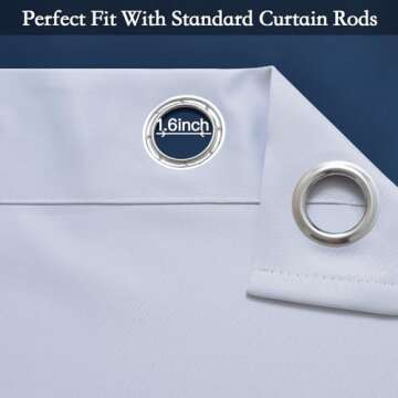 SimpleHome Ombre Room Darkening Curtains for Boys Bedroom, Light Blocking Gradient Grey White to Blue Thermal Insulated Grommet Window Curtains/Drapes for Living Room,2 Panels, 52x84 inches Length