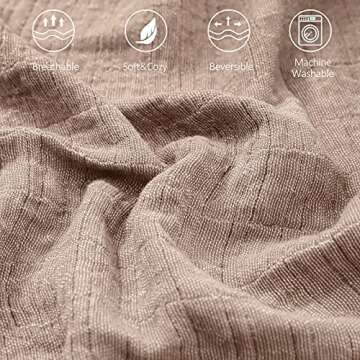 SE SOFTEXLY Muslin Throw Blankets, 4-Layer Cotton Blanket for Couch/Bed,Light Comfortable Breathable Gauze Blanket All Season,Muslin Blankets Full/Queen Size for Adults(80" x 90",Coffee)