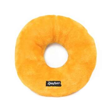 ZippyPaws Donutz - Stuffed Dog Toys to Keep Them Busy, For Medium and Large Dogs, Squeaky Pet Toy for Boredom, Chew Toy with Stuffing, Soft Plush Puppy Products, Funny Food Toy - Jumbo Chocolate Donut