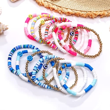 Chic 28-30 Pcs Heishi Surfer Bracelets Set for Summer Style