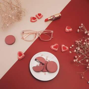 Cyxus Stylish Pink Red Blue Light Blocking Glasses for Women