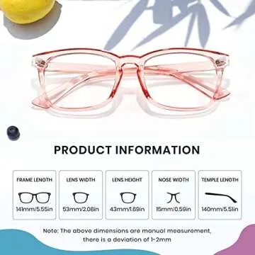Cyxus Stylish Pink Red Blue Light Blocking Glasses for Women