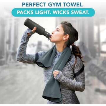 Youphoria Microfiber Travel Towel Fast Drying Lightweight - Quick Dry Towel for Camping, Beach, Backpacking, Hiking, & Sport