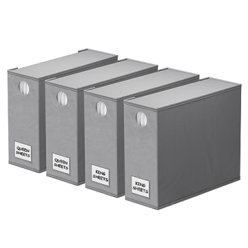 SpaceAid Foldable Bed Sheet Organizers for Linen Closet