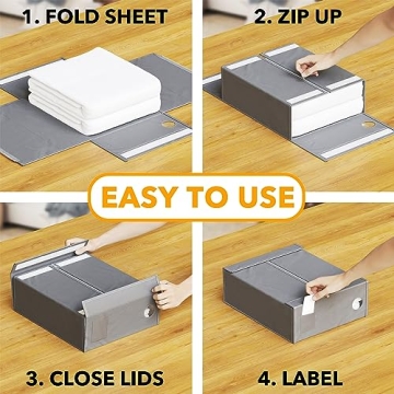 SpaceAid Foldable Bed Sheet Organizers for Linen Closet