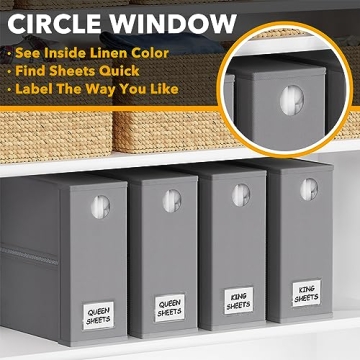 SpaceAid Foldable Bed Sheet Organizers for Linen Closet