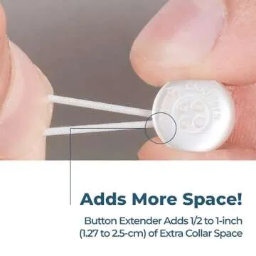 Comfy Clothiers 3-Pack Collar Extenders - Soft and Elastic Design for Men and Women - Magic Extension for All Shirt Types - Dress Shirt Neck Extenders with White Buttons - Comfy Value Style