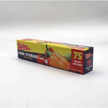 PARTY BARGAINS 1 Gallon Size Food Storage Bags with Twist-Ties. [225 Bags] (3 Boxes of 75 Bags Each)...