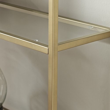 Crosley Furniture Aimee Bookshelf with Glass Shelves, Bookcase Storage, Gold and Glass