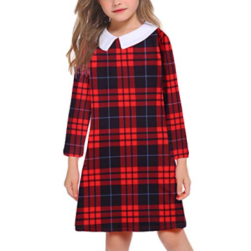 Arshiner Girls' Vintage Dress with Peter Pan Collar