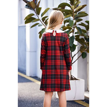 Arshiner Girls' Vintage Dress with Peter Pan Collar