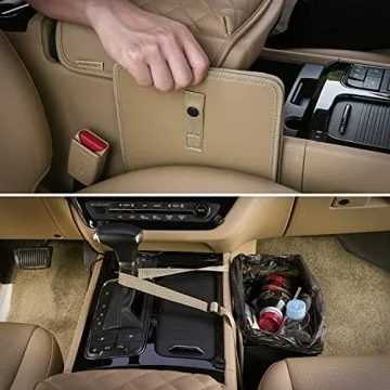 KMMOTORS Foldable Car Trash Can Vegan Leather Oxford Cloth