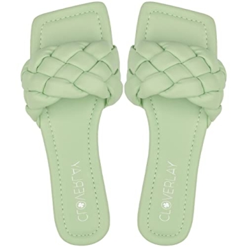 Stylish Vegan CLOVERLAY Yara Square Open Toe Slides