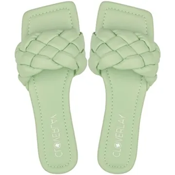 Stylish Vegan CLOVERLAY Yara Square Open Toe Slides