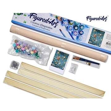 Figured'Art Paint by Numbers Kit for Adults - Flowers & Birds