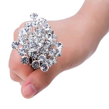 EBOOT 40 Pack Rhinestone Hair Bins Bridal Wedding Crystal Clips Accessories Decorative for Women and Girls
