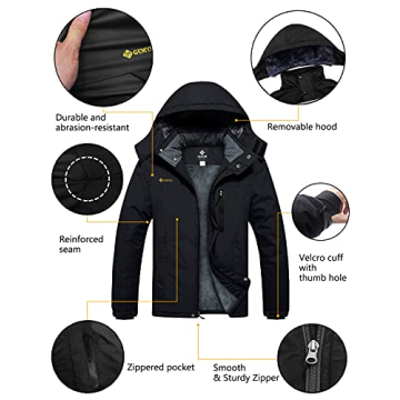 GEMYSE Men's Ski Jacket - Warm Waterproof Winter Coat