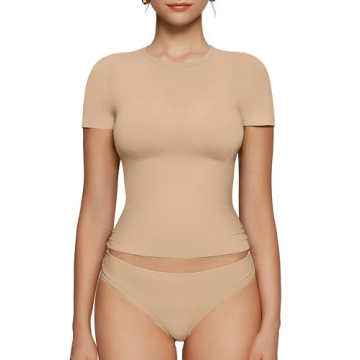 OEAK Women's Short Sleeve Crew Neck T-Shirts - Soft Seamless Tees