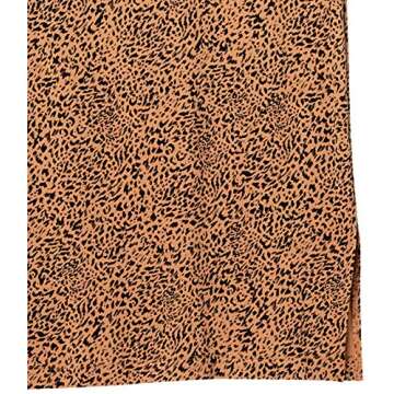 Amazon Essentials Women's Pull-On Knit Midi Skirt (Available in Plus Size), Dark Camel Leopard, Medium