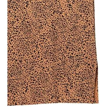Amazon Essentials Women's Pull-On Knit Midi Skirt (Available in Plus Size), Dark Camel Leopard, Medium
