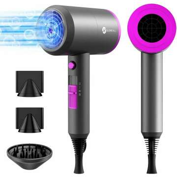 Ionic Hair Dryer - 1800W Professional & Quiet