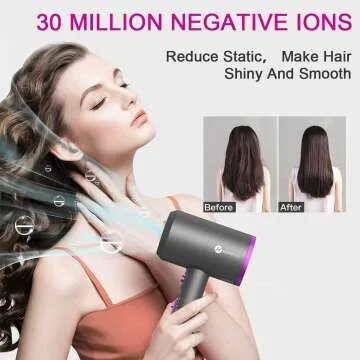 Ionic Hair Dryer - 1800W Professional & Quiet