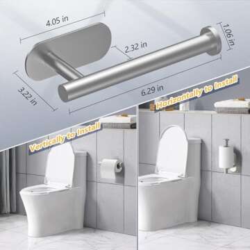Versatile WYSE Self Adhesive Toilet Paper Holder Silver
