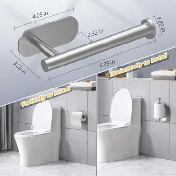 Versatile WYSE Self Adhesive Toilet Paper Holder Silver