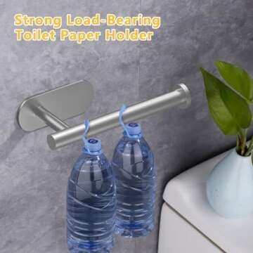 Versatile WYSE Self Adhesive Toilet Paper Holder Silver