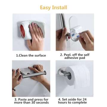Versatile WYSE Self Adhesive Toilet Paper Holder Silver