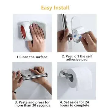 Versatile WYSE Self Adhesive Toilet Paper Holder Silver