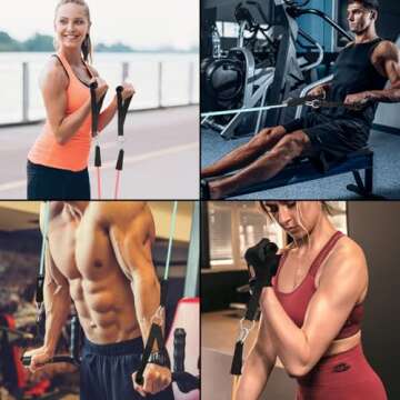 WHATAFIT Adjustable Exercise Resistance Bands for Home Gym