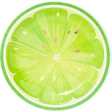 Citrus Party Plates with Gold Foil - 48 Pack
