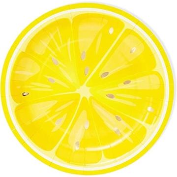 Citrus Party Plates with Gold Foil - 48 Pack