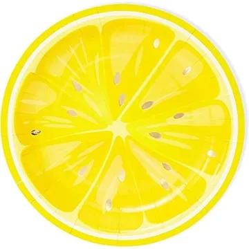 Citrus Party Plates with Gold Foil - 48 Pack