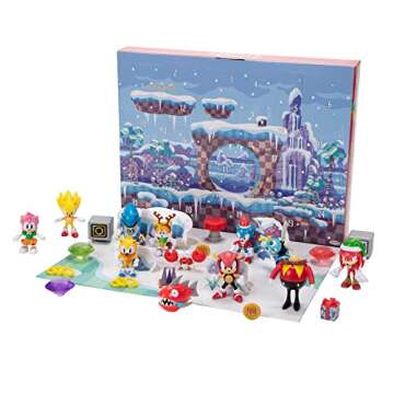 Sonic The Hedgehog Advent Calendar 2024 - 24 Surprises with Exclusive Collectible 2.5 Inch Holiday Action Figures!